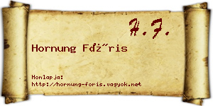 Hornung Fóris névjegykártya